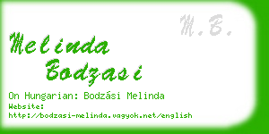 melinda bodzasi business card