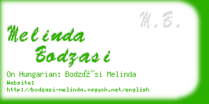 melinda bodzasi business card
